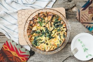 picture of a spinach frittata for a low carb or Paleo breakfast recipe